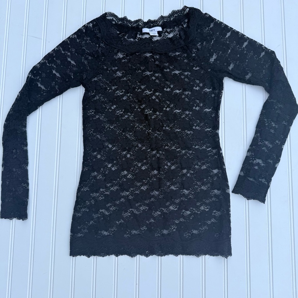 Bar III Black Lace Top